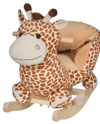 HOMCOM Children Kids Rocking Horse Toys Giraffe Seat Belt Toddlers Baby Toy Gift