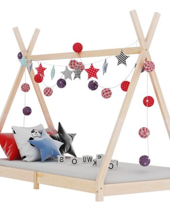 vidaXL Kids Bed Frame Solid Pine Wood 90x200 cm