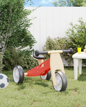 vidaXL Bicicleta de echilibru pentru copii 2 in 1, rosu