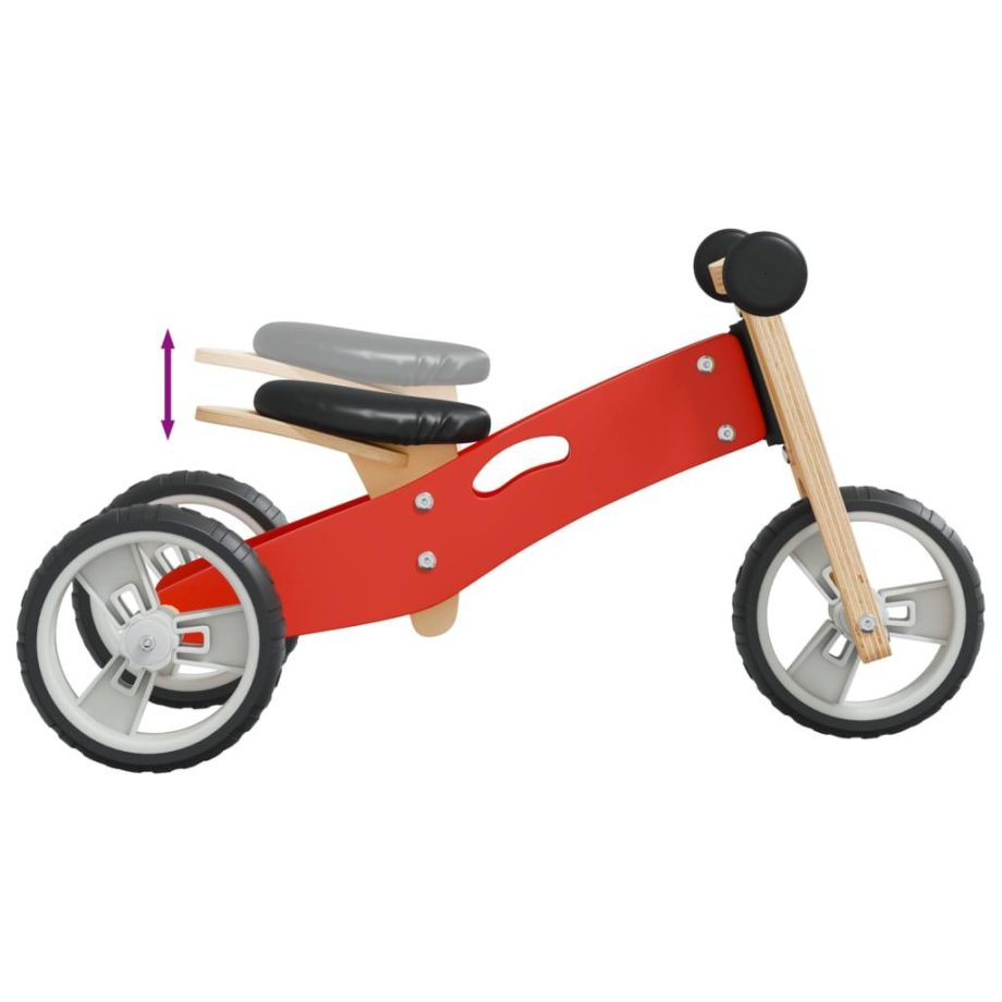 vidaXL Bicicleta de echilibru pentru copii 2 in 1, rosu