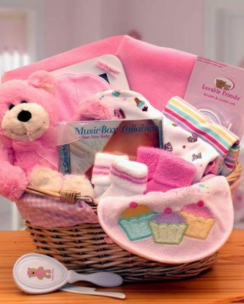Simply The Baby Basics New Baby Gift Basket -Pink - baby bath set - baby girl gifts - new baby gift basket - baby gift baskets - baby shower gifts